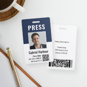 Badge Code QR photo de journaliste ou de reporter Carte 