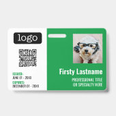 Badge Code QR, Photo de l'employé, Logo, Nom, ID d'expir (Avant)