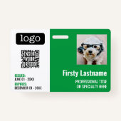 Badge Code QR, photo de l'employé, logo, nom, ID d'expir (Devant)