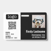 Badge Code QR, Photo de l'employé, Logo, Nom, ID d'expir (Avant)
