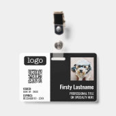 Badge Code QR, Photo de l'employé, Logo, Nom, ID d'expir (Avant avec clip)
