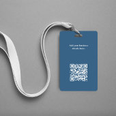 Badge Code QR Photo de Logo d'Entreprise Simple Bleu