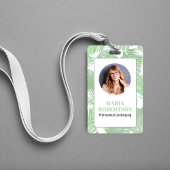 Badge Code QR photo d'employé feuilles de palmier