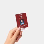 Badge Code QR photo infirmière étudiante MSNRN FNP rouge (Manuel / portable)