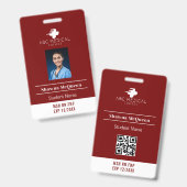 Badge Code QR photo infirmière étudiante MSNRN FNP rouge (Avant & arrière)