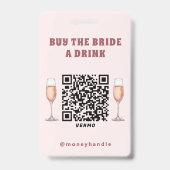 Badge Code QR pour Acheter un Verre à la Mariée (Arrière)