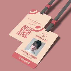 Badge Code QR pour les employés du Salon Elegant Rose &