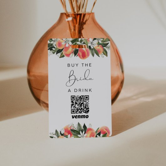 Badge Code QR pour offrir un verre à la mariée SAVANNAH