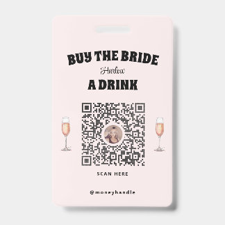 Badge Code QR pour que les invitées offrent un verre à l