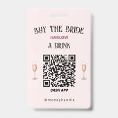 Badge Code QR pour que les invités offrent un verre à la (Arrière)