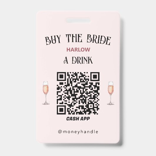 Badge Code QR pour que les invités offrent un verre à la (Avant)