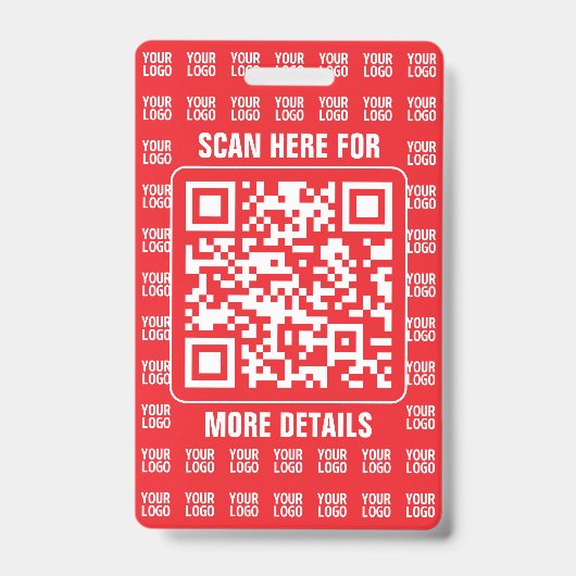 Badge Code QR promotionnel (modifiable) avec Motif Logo (Face)