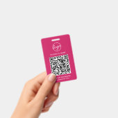 Badge Code QR rose simple - ID employé (Manuel / portable)