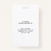 Badge Code QR simple Bourgogne Code employé (Dos)