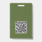 Badge Code QR Smart Contact ・ Olive Green Business ID (Arrière)