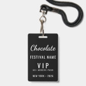Badge Code QR VIP pour l'événement spécial du Festival d (Avant avec lanière)