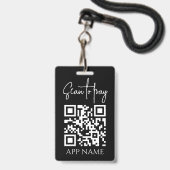 Badge Codes QR de paiement personnalisés pour les entrep (Arrière avec lanière)
