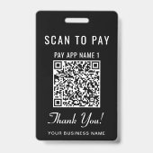 Badge Codes QR de paiement Scan to Pay 2 noirs (Avant)