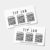 Badge Codes QR du pot à pourboires pour plusieurs applic (Avant & arrière)