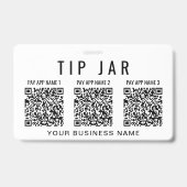 Badge Codes QR du pot à pourboires pour plusieurs applic (Arrière)