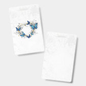 Badge Coeur bijoux avec papillons Morpho (Avant & arrière)