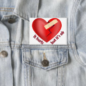 Badge Coeur brisé guéri avec patch et citation de vie (Insitu)