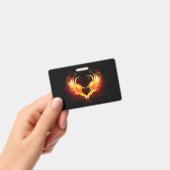 Badge Cœur d'ange de feu avec des ailes (Manuel / portable)