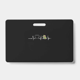 Badge Cœur Morceau De Puzzle Battement De Coeur Cool Sen