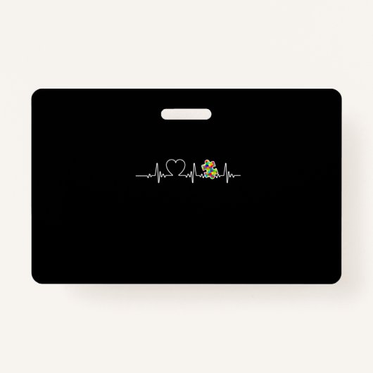 Badge Coeur Puzzle pièce Heart beat Cool Sensibilisation (Devant)