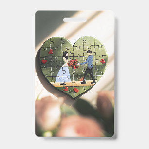 Badge Cœur Romantique Puzzle
