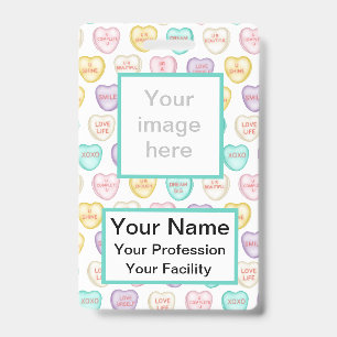 Badge Cœurs de bonbons personnalisés pour l'amour de soi