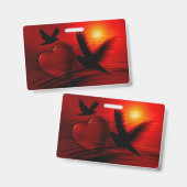 Badge Coeurs et colombes (Avant & arrière)