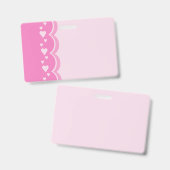 Badge Coeurs roses (Avant & arrière)