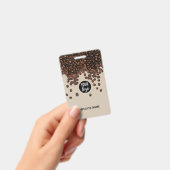 Badge Coffee Beans Business Logo Nom de l'employé (À main)