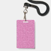 Badge Coiffeur Initiales Paillettes Rose & Or (Arrière avec lanière)