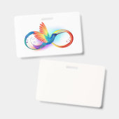 Badge Colibri arc-en-ciel avec symbole Infinity (Avant & arrière)