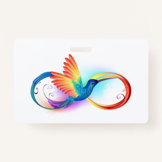 Badge Colibri arc-en-ciel avec symbole Infinity (Devant)