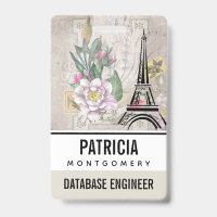 Collage de fleurs vintage et illustration de la To
