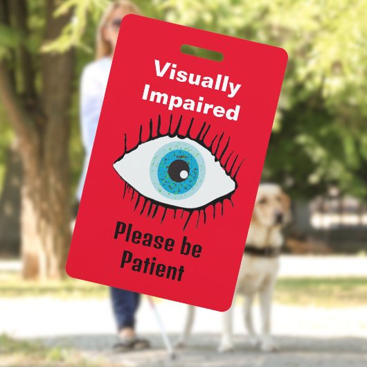 Badge Collier pour malvoyants ID basse vision identifier