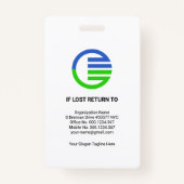 Badge Colonne blanche rétro Insigne d'identité du person (Dos)