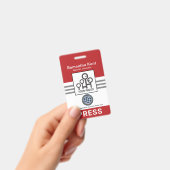 Badge Colonne Presse Rayures Grises Rouges (Manuel / portable)