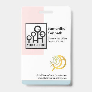 Badge Colonnes pastel apaisantes modèle de photo ID femm