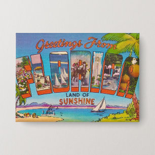 Badge Coloré Vintage Florida Salutations