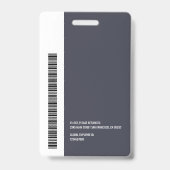Badge Coloris Logo personnalisé Nom de l'employé Code-ba (Arrière)