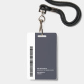 Badge Coloris Logo personnalisé Nom de l'employé Code-ba (Arrière avec lanière)