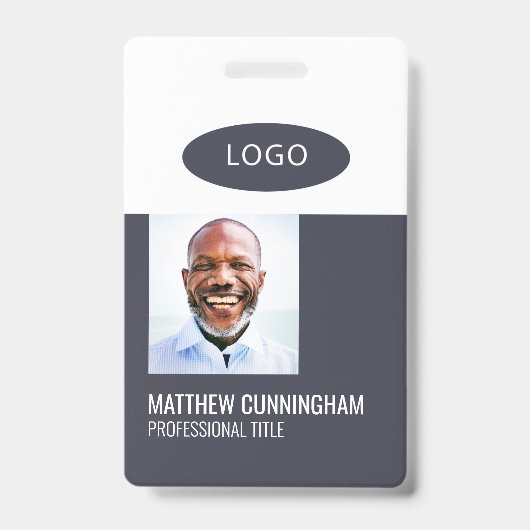 Badge Coloris Logo personnalisé Nom de l'employé Code-ba (Avant)