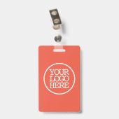 Badge Commercial Ajouter Logo Moderne Orange Id Em (Arrière avec clip)