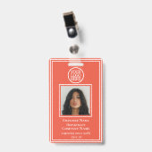 Badge Commercial Ajouter Logo Moderne Orange Id Em (Avant avec clip)