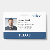 Badge Compagnie Photo Security ID Airline Pilot Aviation (Face)