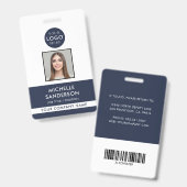 Badge Company Logo Staff Barcode Employee Photo ID (Front & Back)